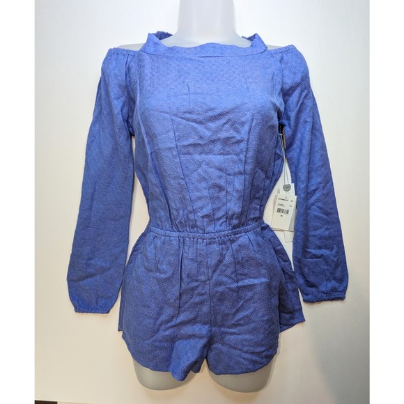 O'Neill Pants - O'Neill Womens Extra‎ Small Ellsworth Textured Off Shoulder Romper Linen Cotton